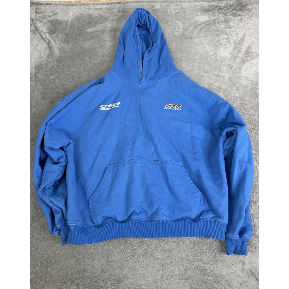 Cold Culture Defense Hoodie Men's Size Large Blue Heavyweight